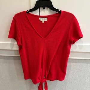 Red Shirt with Tie-Front